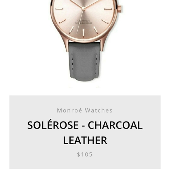 Monroe rose gold and leather watch - Picture 2 of 2